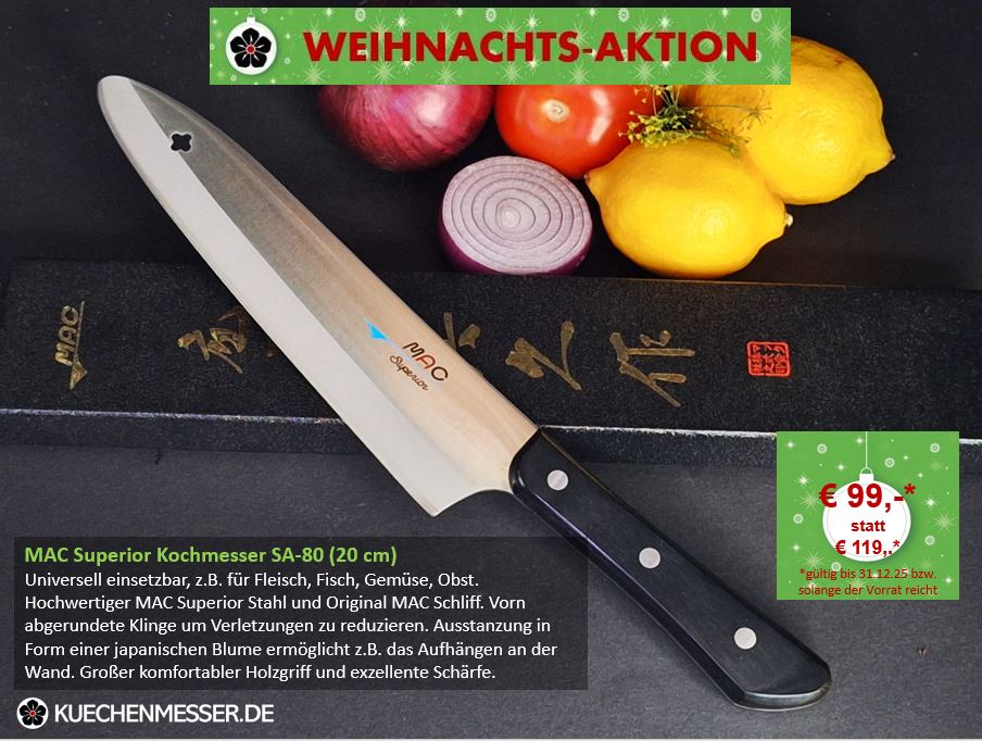 MAC Superior Kochmesser 20 cm SA-80 Japan Weihnachtsangebot