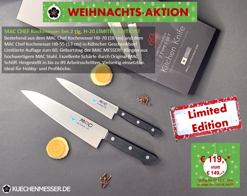Mac Messerset H-20 Japan HB85 und HB55 MAC Chef Serie Weihnachtsangebot Limited Edition