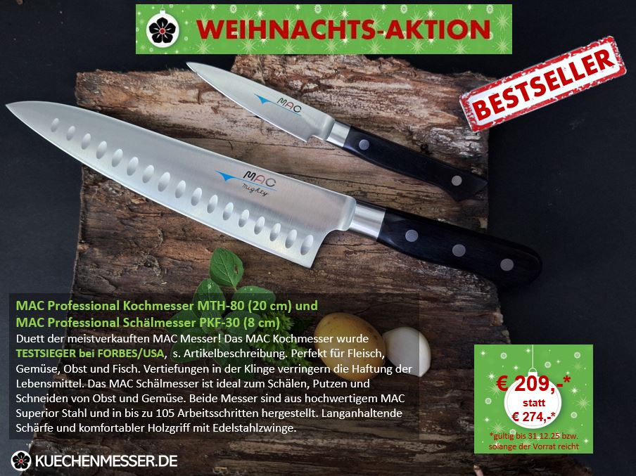 MTH-80 MAC Kochmesser und MAC Schälmesser PKF30 Professional Serie Weihnachtsangebot