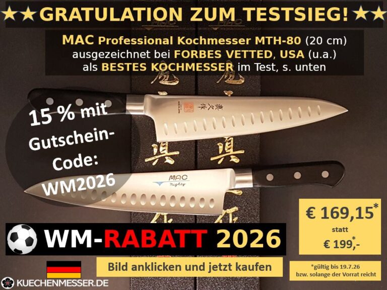 MAC Kochmesser MTH80 Professional Serie WM Rabatt 15 %